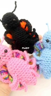 Stringy Ding Ding - Olive - Scrap Butterfly Amigurumi - Free