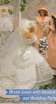 plastic canvas bridal gown with musical train and wedding party hats
