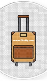 Daily Cross Stitch - Rolling Luggage