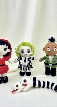 MjaLisa Crochet - Mason - BeetleJuice, Beetlejuice Sandworm, Lydia Deetz, Shrunken Head Guy