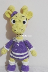 Amigurumi Giraffe purple dress