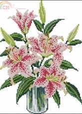 Beautiful Stargazer Lilies by Sheia Hudson from Cross Stitch Collection 80 XSD
