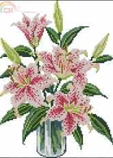 Beautiful Stargazer Lilies by Sheia Hudson from Cross Stitch Collection 80 XSD