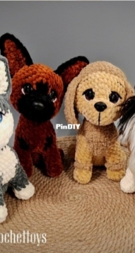 Valerika crochettoys - Valeria Barteneva - Валерия Бартенева - Collie, Husky, Shepherd, Poodle, Spitz - Колли, Хаски, Овчарка, Пудель, Шпиц - Russian