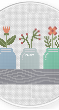 Daily Cross Stitch - Winter Floral Jars