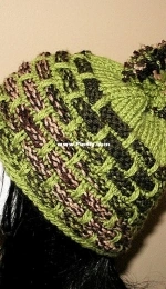 Textured Bands Hat by Lorene Voskinarian-Free