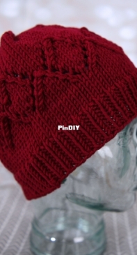Red Diamonds Hat by Julie Gaddy-Free
