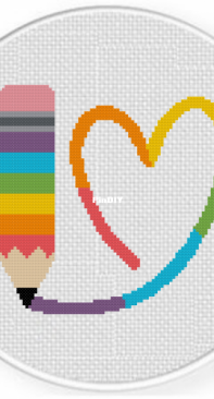 Daily Cross Stitch - Rainbow Pen