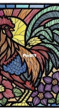 RosemarysHandMade - Stained Glass Rooster - Pes file - Machine Embroidery