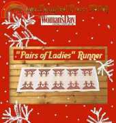 Vintage Counted Cross Stitch Womans Day - "Pairs of Ladies" Runner
