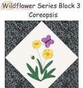 Mary Graham-Wildflowers Series Block 3-Coreopsis