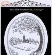 Berlin Embroidery - Cross Stitch Meets Blackwork Landscape