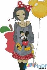Ivmil - A Girl in a Sweater With Mickey - Free