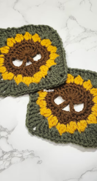 Skull Flower Granny Square by NerdyBirdyCo  - English