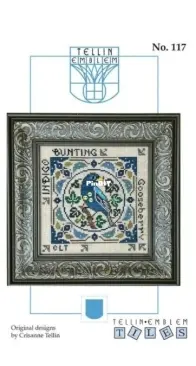 Indigo Bunting - Birdie & Berries seria - Tellin Emblem 117