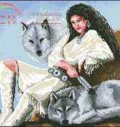 Girl with wolves
