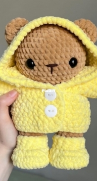 okcraftybakes bear in a raincoat & boots