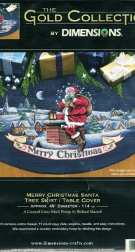 Dimensions - The Gold Collection 8796 Merry Christmas Santa Tree Skirt XSD