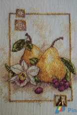 Dimensions 6942 Pears with orchid