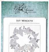 Ajisai Designs -Blackwork Ivy Wreath