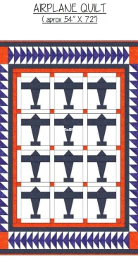 One Bee Lane - Airplane Quilt Pattern - 54" x 72"