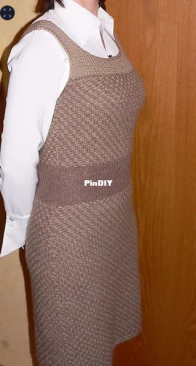 Brown Tweed Dress by Ioana Petrus - Free