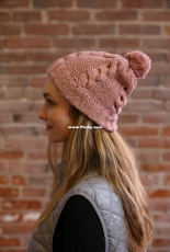 F906 Cable and Seed Stitch Hat by Plymouth Yarn Design Studio-Free