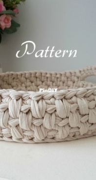 Lulaor Crochet _ crochet t-shirt yarn round basket ( mika basket ) _ English