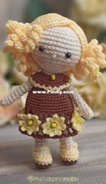 Melu Apróságai - Melitta Virágh - Sunflower Dress for Little Doll - Free