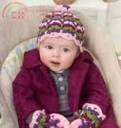 Red Heart LW2495 Scalloped Baby Hat and Mittens