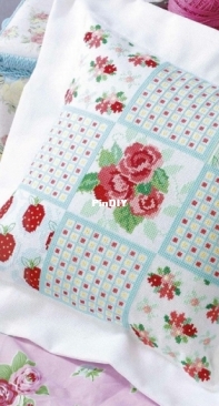 Burst Into Bloom - Patchork Cushion by Lesley Teare from Cross Stitch Gold 116