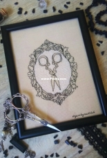 Smart Cross Stitch - Scissors Blackwork by Irina Neskorodeeva - Free