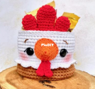 Bhindi Crochet - Celeste Ronzano - Chicken Basket - Cesto Gallinita - Spanish