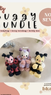 Bkay Crochet co - Brandi Martin - ITTY Buggy Bundle - Luna LadyBug, Brilly Bee, and Lovey Lovebug