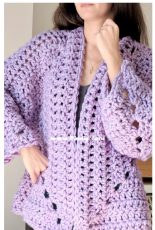 Michelle Greenberg - Super Chunky Hexagon Cardigan - Free