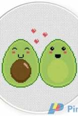 Daily Cross Stitch - Avocado Halves