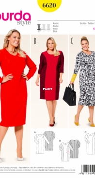 Burda Style - 6620 - Dress - Size 46-60