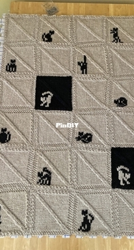 Black Cats on a Blanket by Sylvia Leake