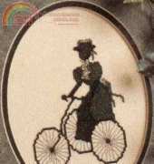 Bicycle Ride Victorian Silhouette by Donna Heidler