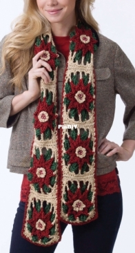 Yarnspirations - Caron - Poinsettia Scarf - Free