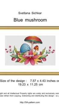 SA-pattern - Blue mushroom by Svetlana Sichkar