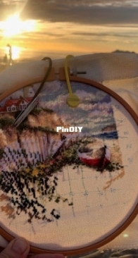 Stitching on the beach