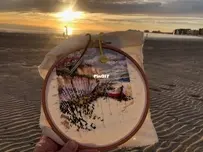 Stitching on the beach