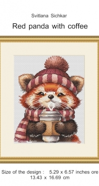 SA-stitch - Red Panda With Coffee by Svetlana Sichkar