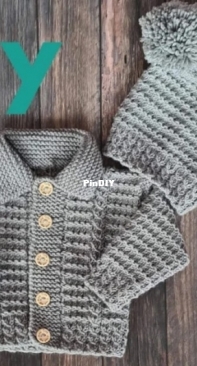 BILLY Baby Jacket/Cardigan and Hat by C Martin