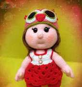 my work----doll wearing a owl hat