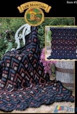 Lion Brand Yarn-N°215A-Mitered Knit Afghan-Free