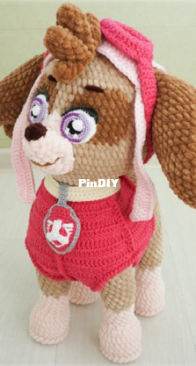 Evgenia knitted toys - Evgenia Gavrilova - Скай (Щенячий патруль) Skye (Paw Patrol) - Russian