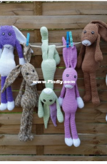 Mascheneule - Susan Gast - Dangling Bunny Emil - German