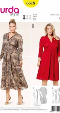 Burda Style - 6618 - Dress - Size 46-60